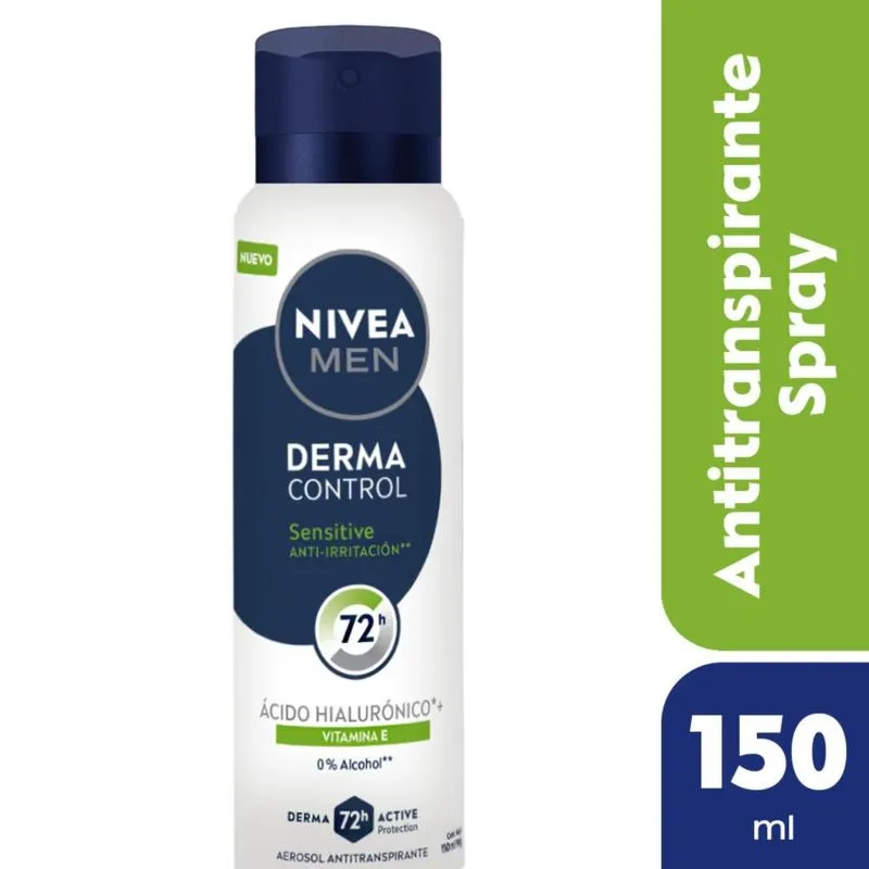 Desodorante Antitranspirante Spray Nivea Men Derma Control X 150 Ml - Imagen 2
