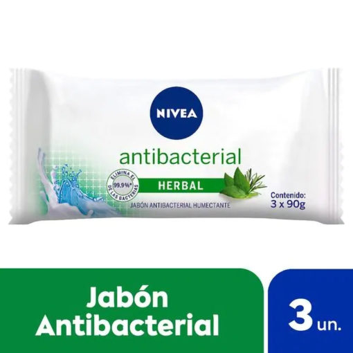 Jabón Nivea Antibacterial Herbal X 3 U - Imagen 2