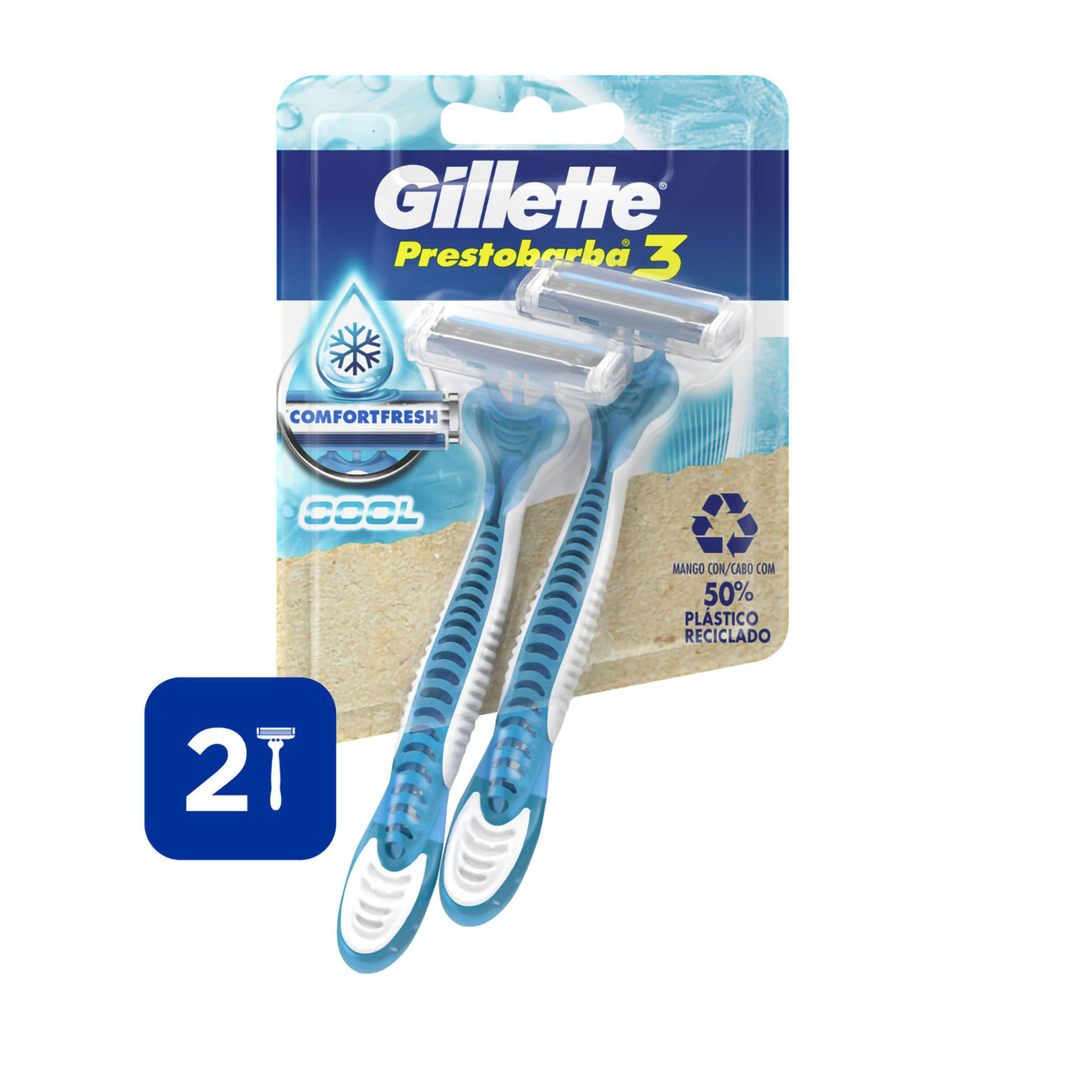 Máquina De Afeitar Prestobarba Gillette Azul 2 U