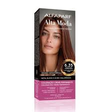 Kit de Tintura Alta Moda Máximo Color 6.35 Rubio Oscuro Dorado Caoba X 150 Gr