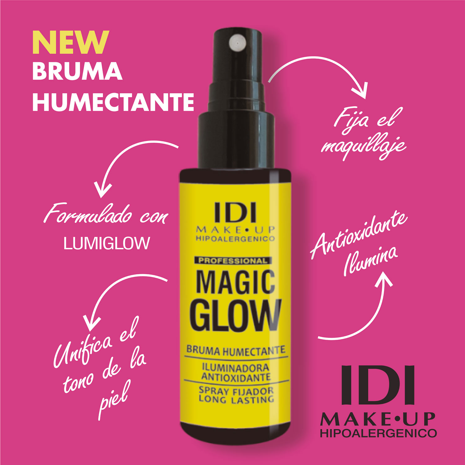 Bruma Fijadora Idi Makeup Magic Glow X 60 Ml - Imagen 3