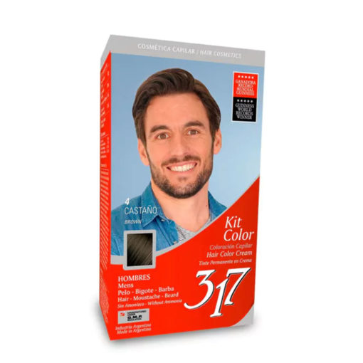 Tintura Permanente en Kit 317 Hombre 4 Castaño X 1 U