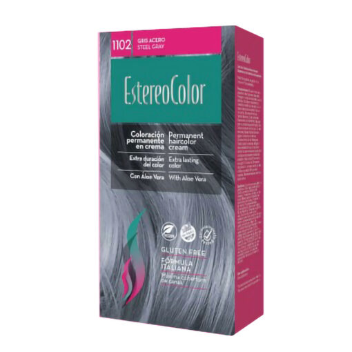 Tintura Permanente en Kit Estereo Color  Gris Acero X 1 U