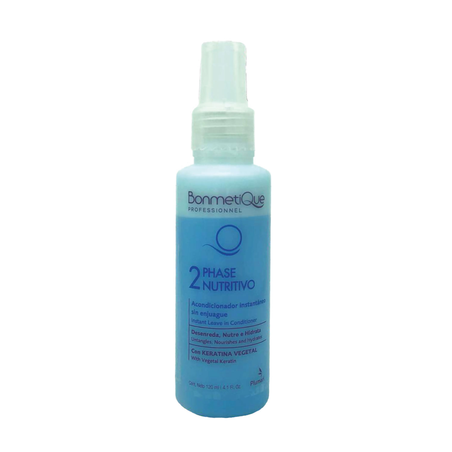 Acondicionador Sin Enjuague Bonmetique 2 Phase Nutritivo Keratina Vegetal X 120 Ml