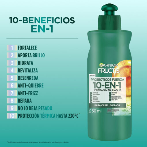 Crema para Peinar Garnier Fructis Probióticos Fuerza X 250 Ml - Imagen 5