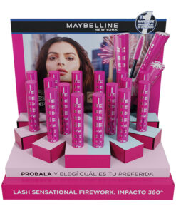Exhibidor Máscara de Pestañas Maybelline Lash Sensational Firework  X 12 U