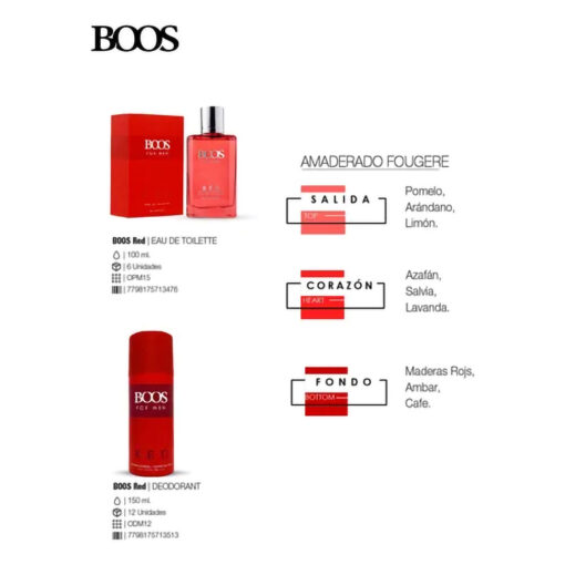 Estuche Perfume Desodorante Boos  Red X 1 U - Imagen 4