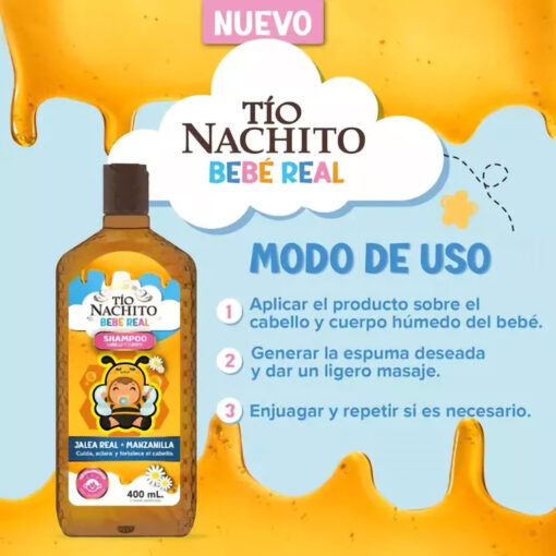Shampoo 2 en 1 Tío Nachito Bebé Real  X 400 Ml - Imagen 3