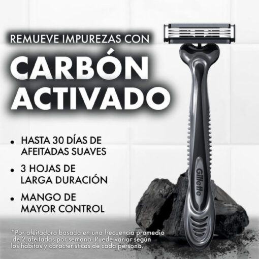 Máquinas de Afeitar Gillette Prestobarba 3 Carbono X 4 U - Imagen 3