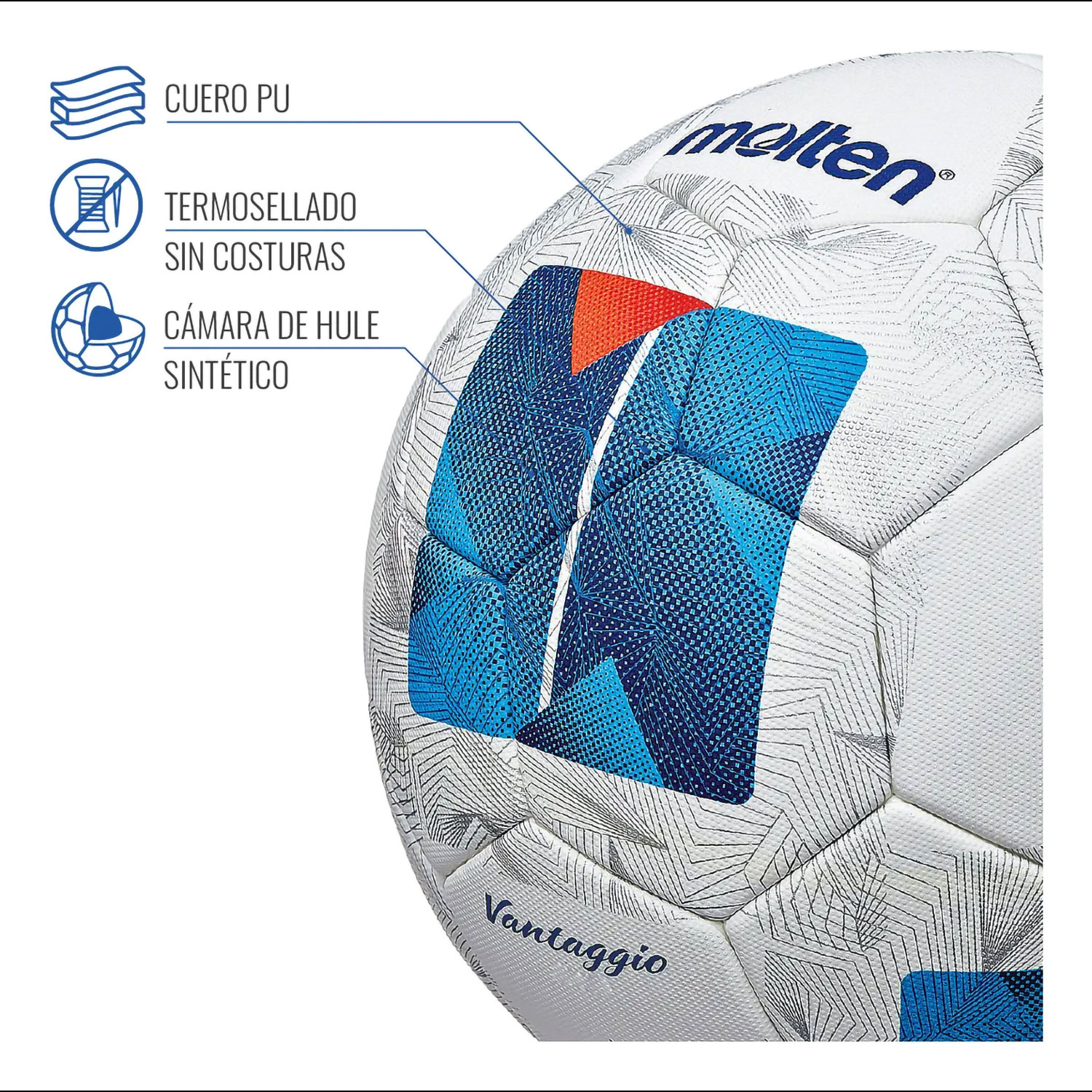 Pelota de Fútbol Molten Vantaggio 3100 N°5 Azul X 1 U - Imagen 8