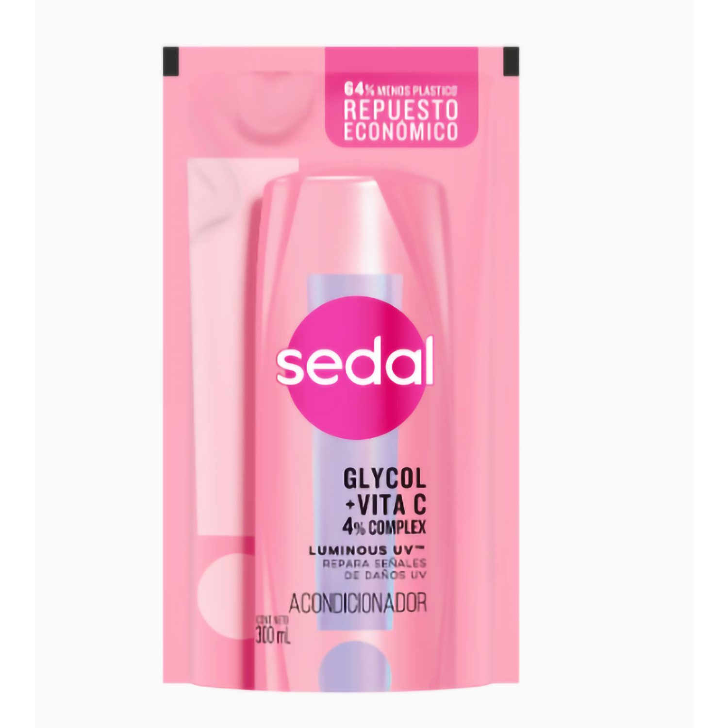 Recarga Económica Acondicionador Sedal Luminous UV X 300 Ml