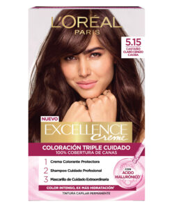 Tintura Permanente en Kit Loreal Paris Excellence 5.15 Castaño Claro Cenizo Caoba X 1 U
