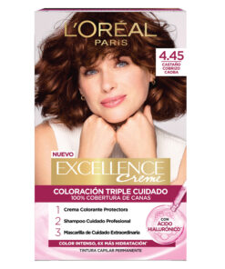 Tintura Permanente en Kit Loreal Paris Excellence 4.45 Castaño Cobrizo Caoba X 1 U