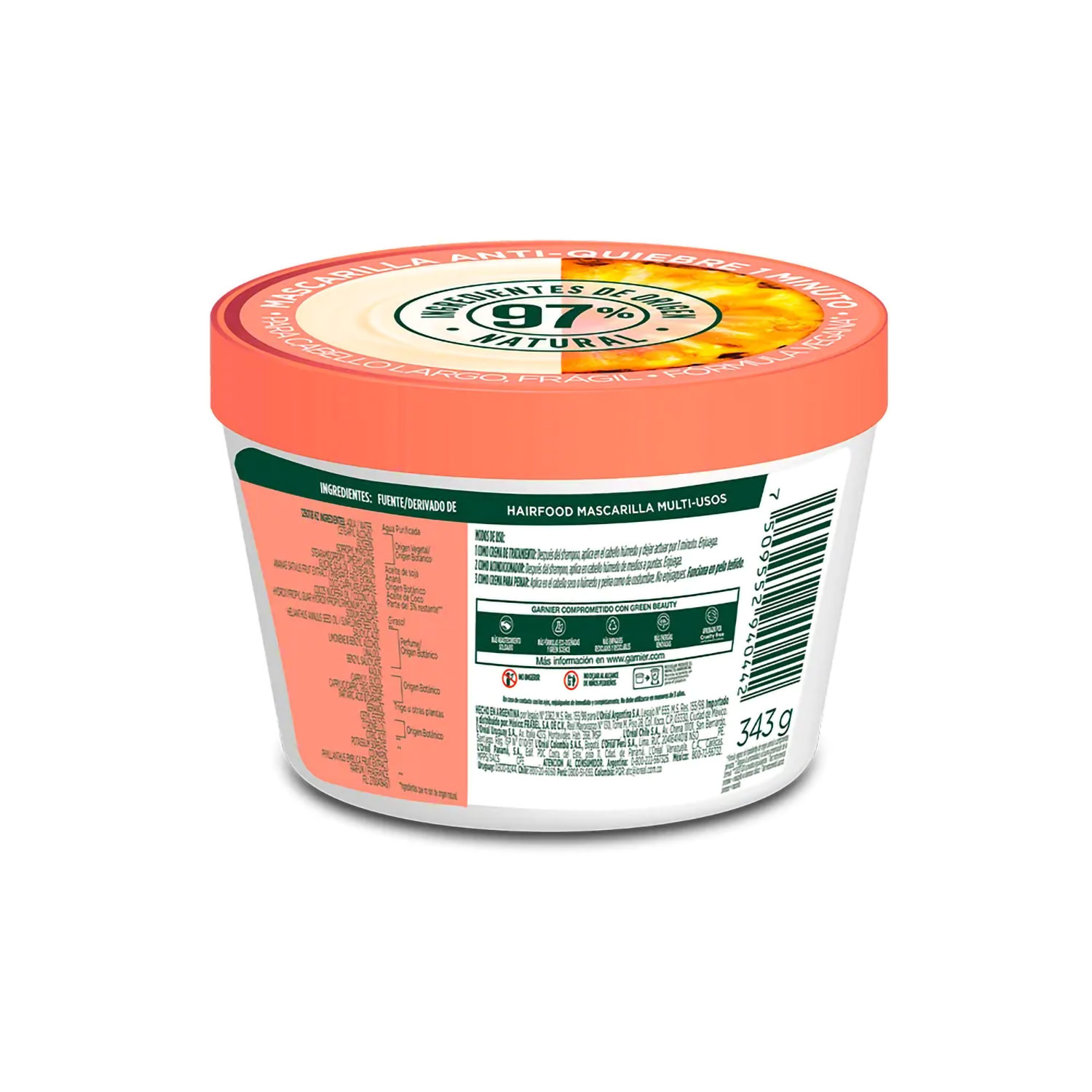 Crema de tratamiento Garnier Fructis Hair Food X 350 Gr - Imagen 2