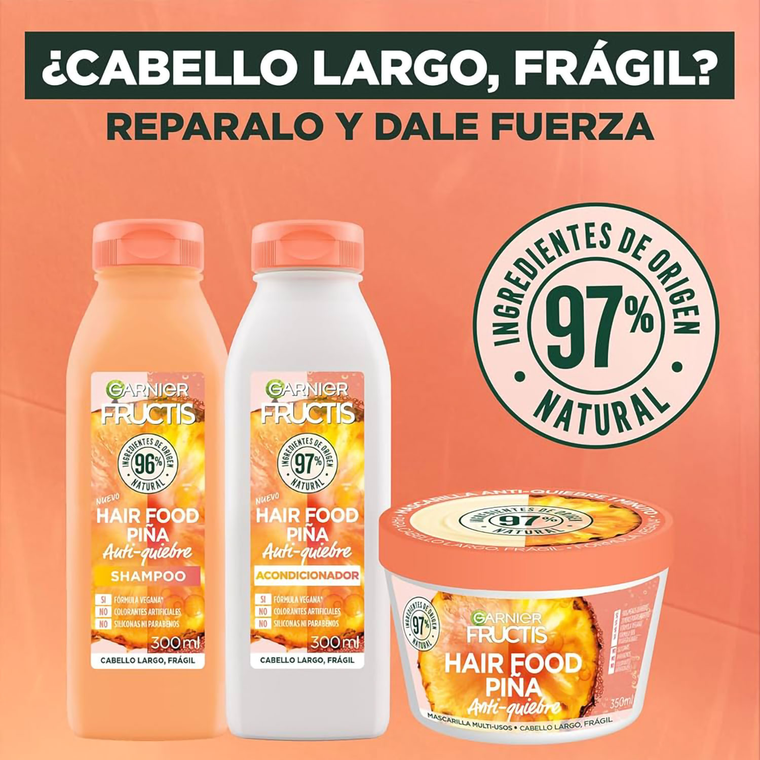 Crema de tratamiento Garnier Fructis Hair Food X 350 Gr - Imagen 4