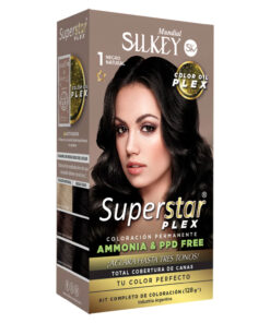 Tintura Permanente En Kit Silkey Superstar Plex 1 Negro Natural X 1 U