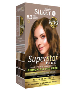Tintura Permanente En Kit Silkey Superstar Plex 6,3 Rubio Oscuro Dorado X 1 U