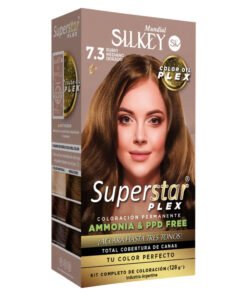 Tintura Permanente En Kit Silkey Superstar Plex 7,3 Rubio Mediano Dorado X 1 U