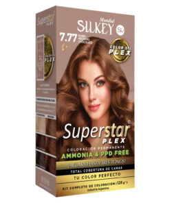 Tintura Permanente En Kit Silkey Superstar Plex 7,77 Rubio Mediano Chocolate X 1 U