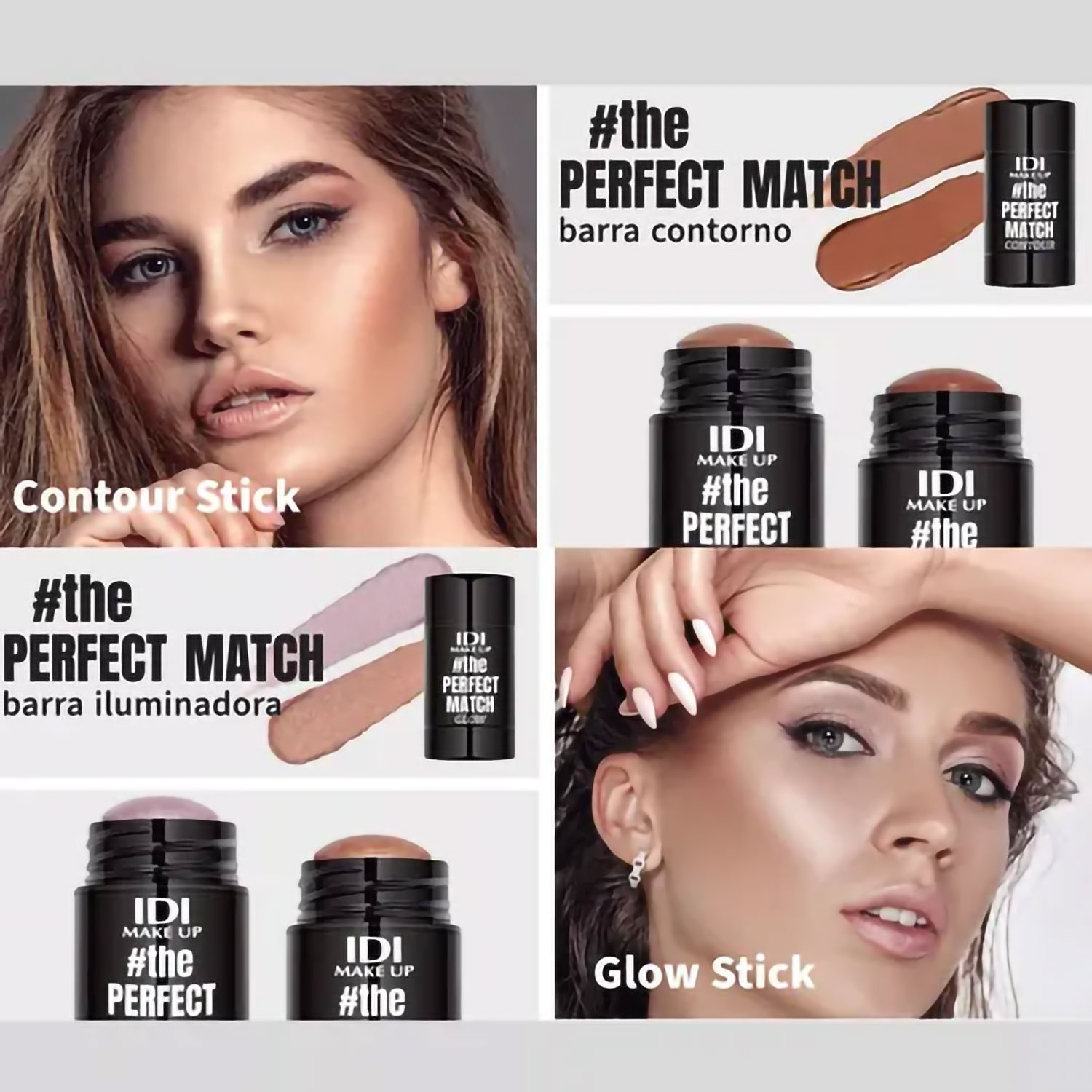 Contorno en Barra Idi Make up The Perfect Match 01 Brown Sugar X 5 Gr - Imagen 3