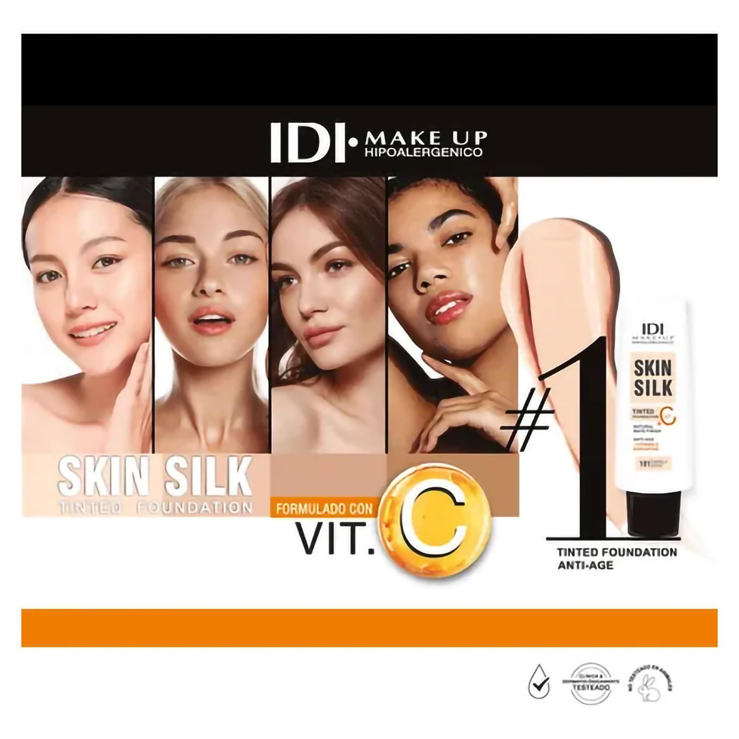 Base Liquida Idi Make up Skin Silk 102 Areia Beige X 30 Gr - Imagen 2