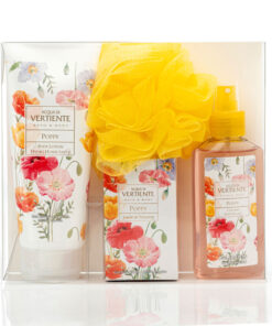 Set Body Lotion + Body Splash + Jabon + Esponja Acqua Di Vertiente Bath And Body Poppy X 1 U