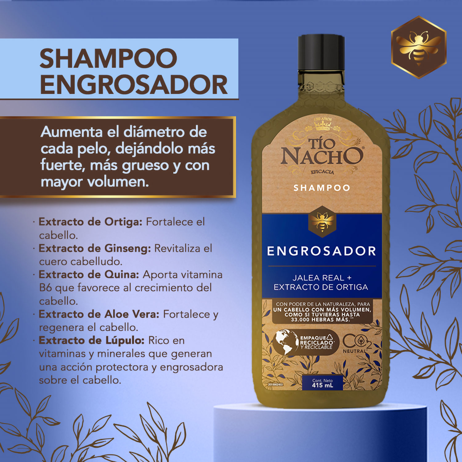 Shampoo Tio Nacho Engrosador X 415 Ml - Imagen 3