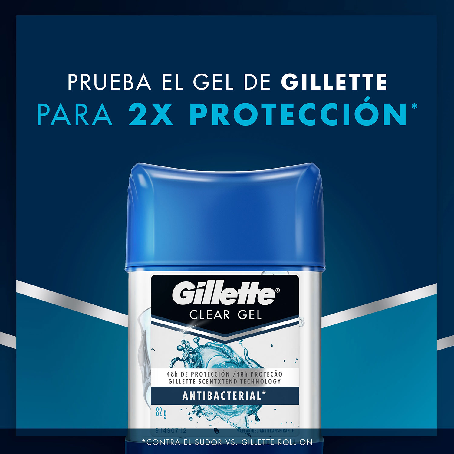 Antitranspirante Gillette Clear Gel Antibacterial X 82 Gr - Imagen 5