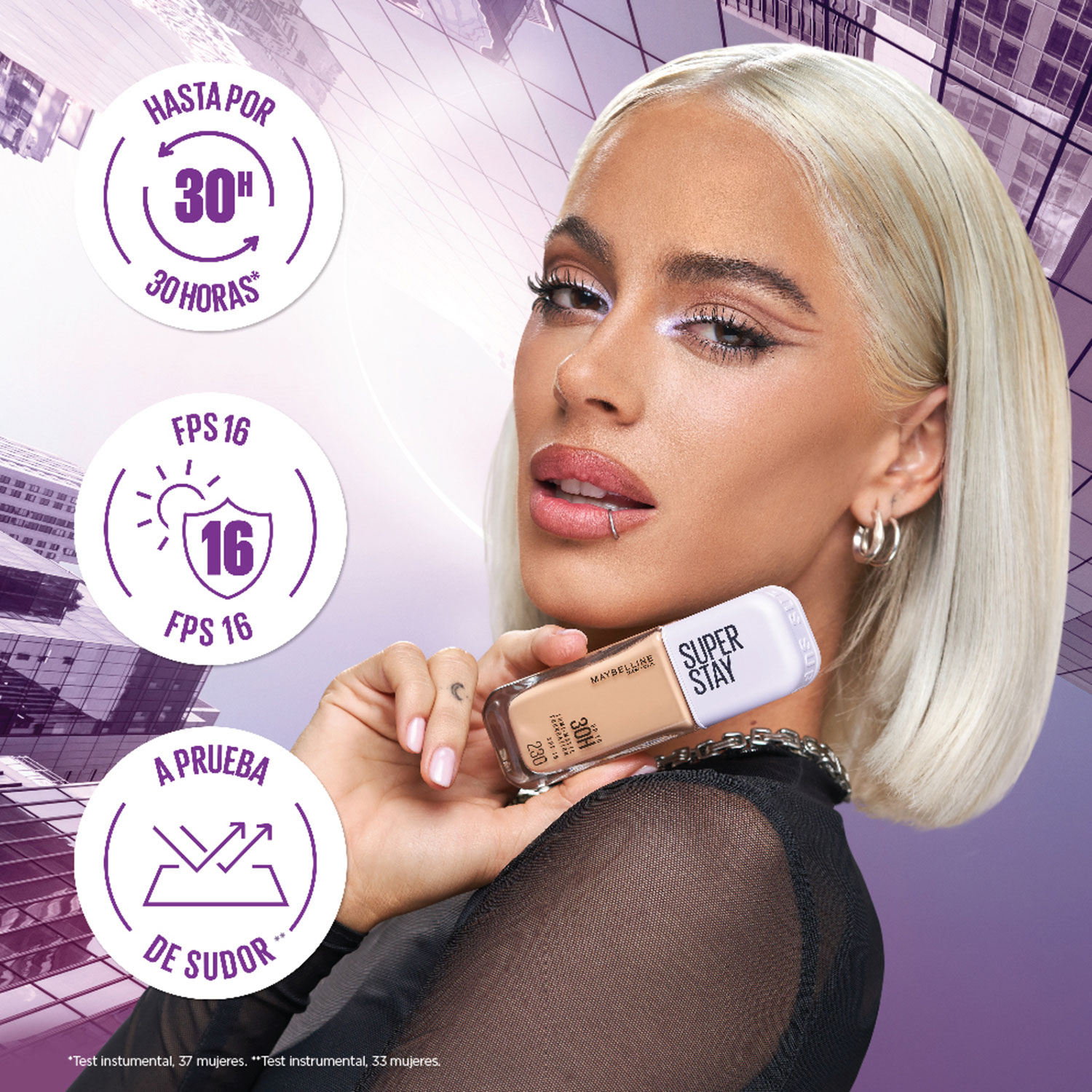 Base de maquilaje Líquida Maybelline Super Stay Lumi-Matte 118 FPS 16 X 35 Ml - Imagen 5