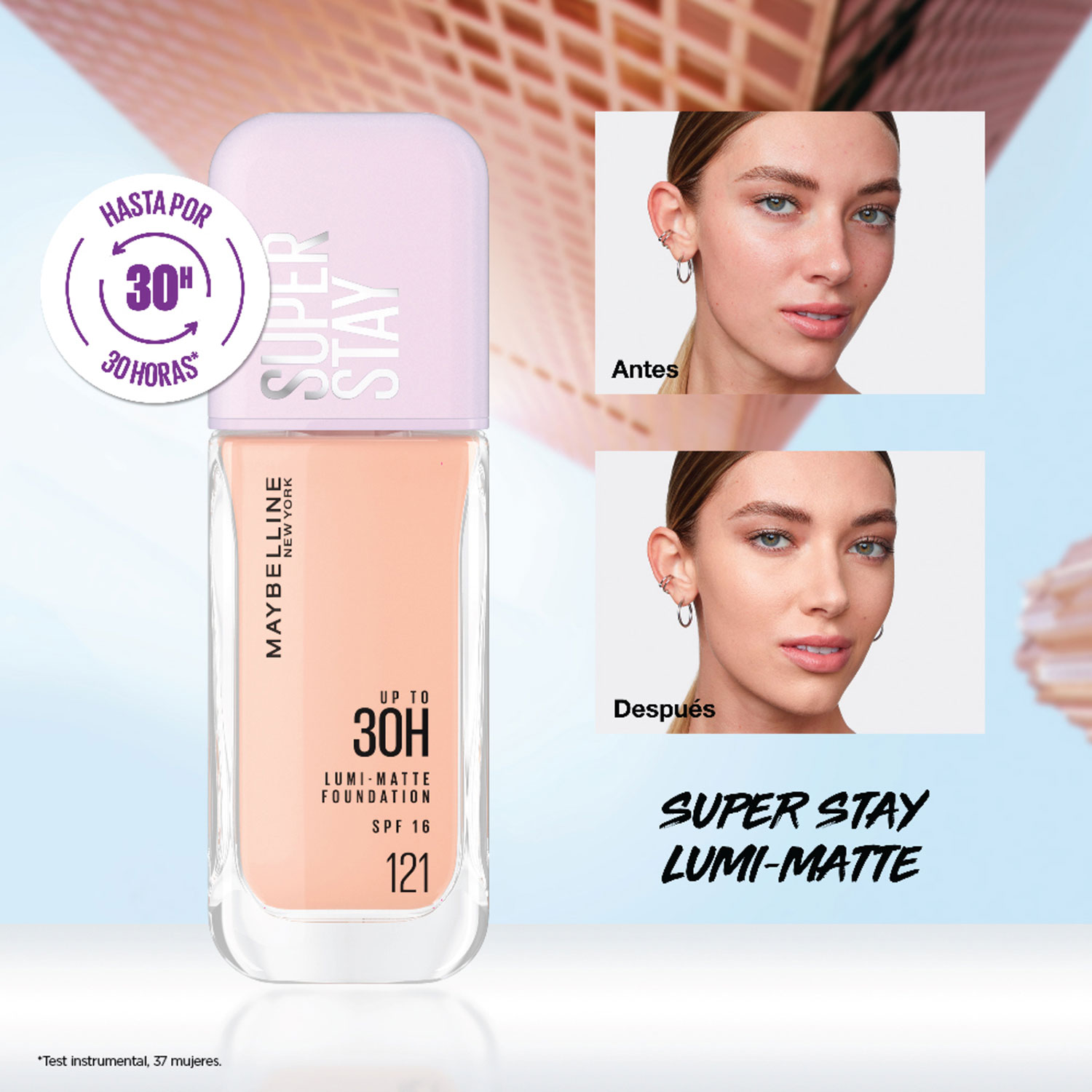 Base de maquilaje Líquida Maybelline Super Stay Lumi-Matte 248 FPS 16 X 35 Ml - Imagen 7