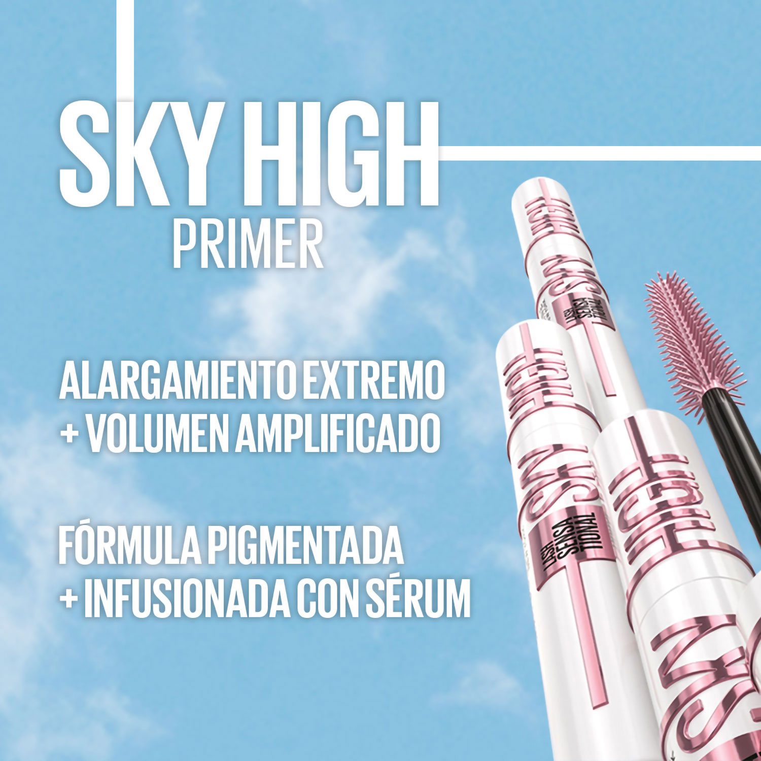 Exhibidor Mascara de Pestañas Maybelline Sky High Glitter X 6 U - Imagen 5