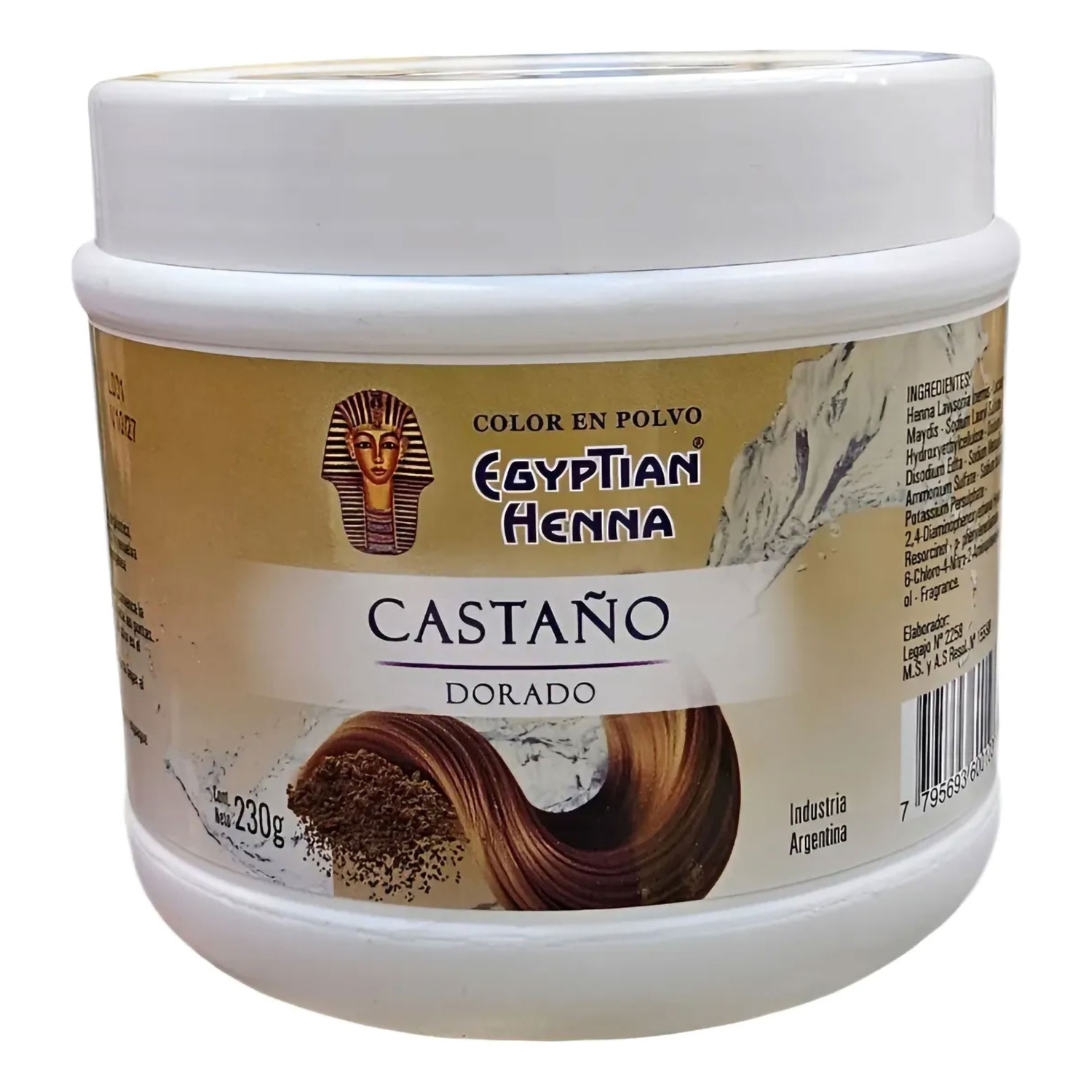 Tintura Natural en polvo Egyptian Henna Castaño Dorado X 230 Gr