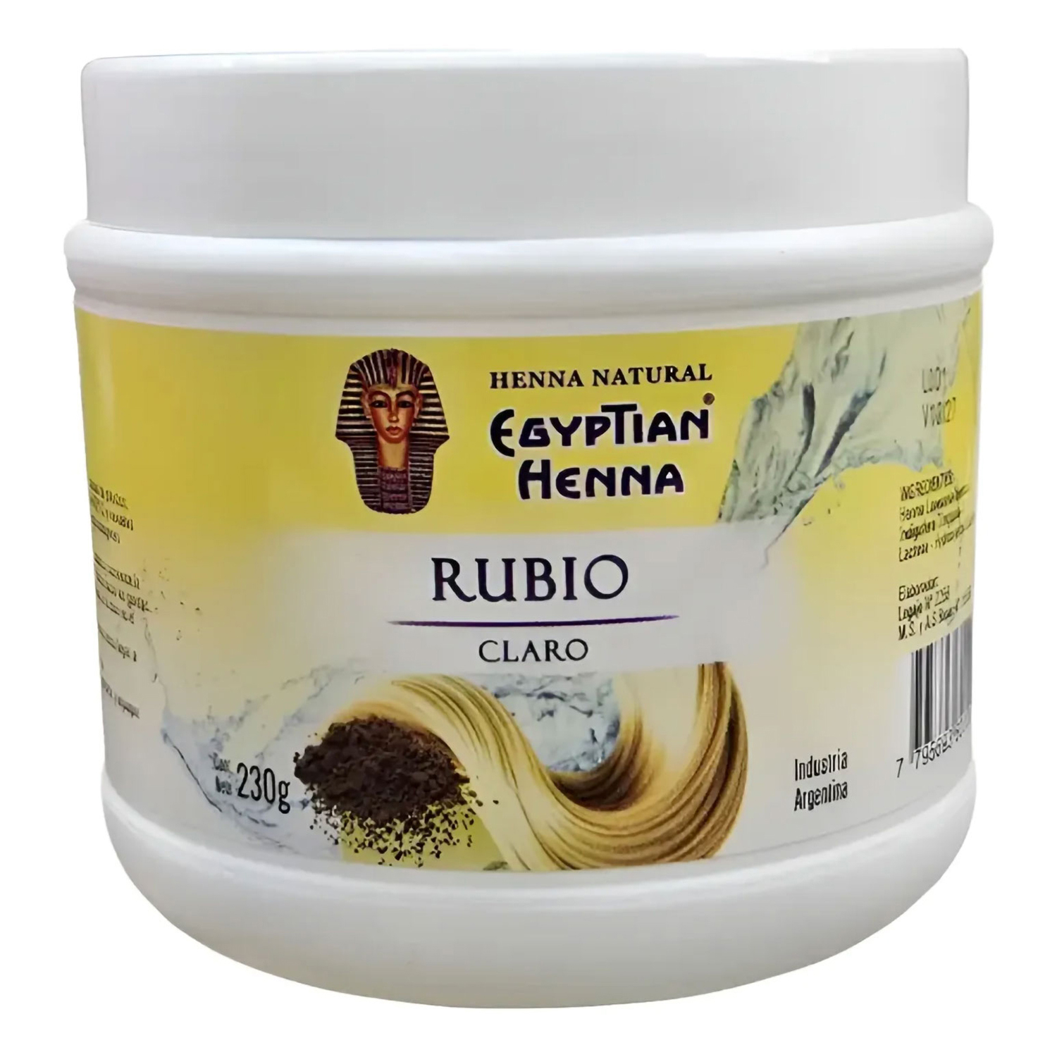 Tintura Natural en polvo Egyptian Henna Rubio Claro X 230 Gr