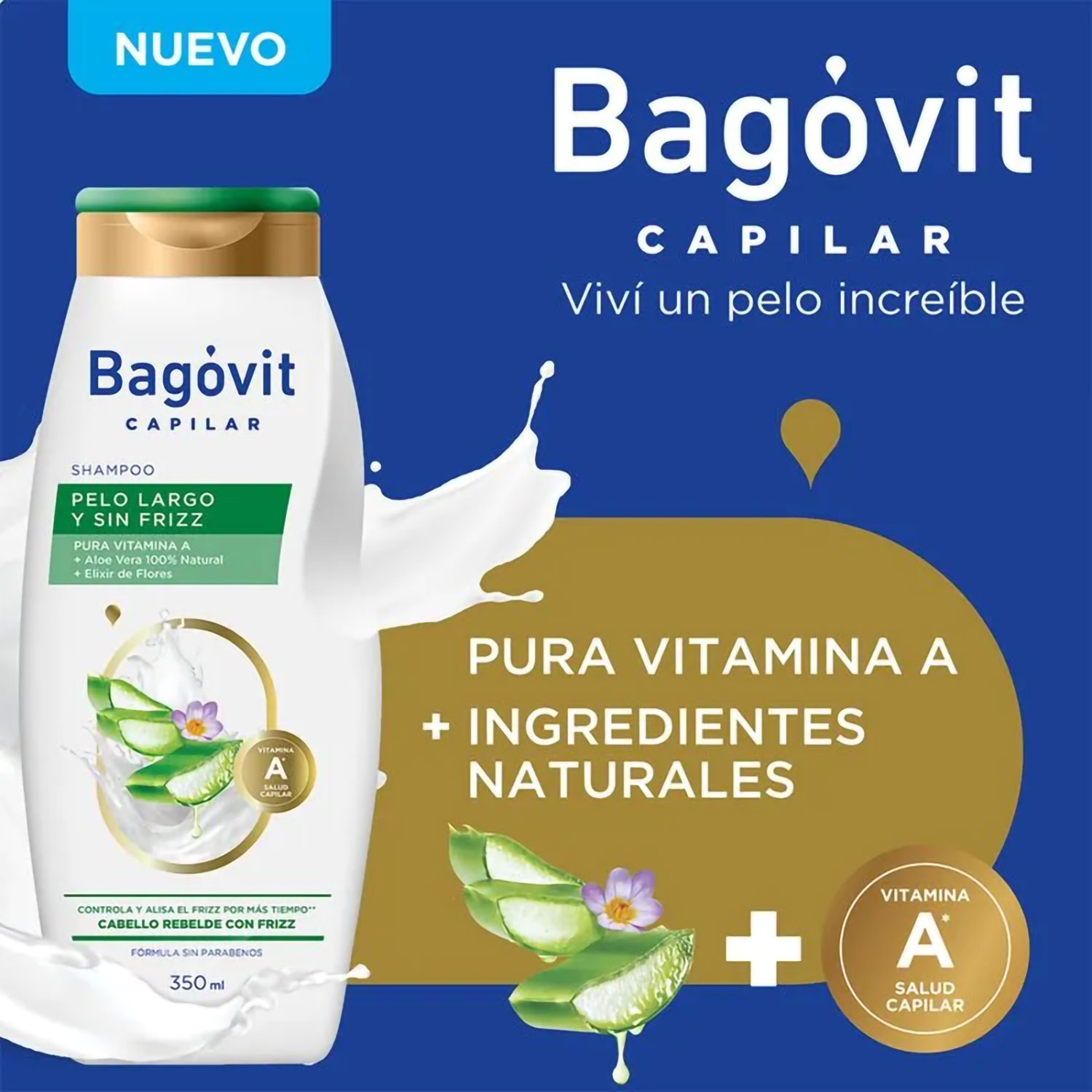 Shampoo Bagovit Plasma Vegetal Pelo Largo y Sin Frizz X 350 Ml - Imagen 4