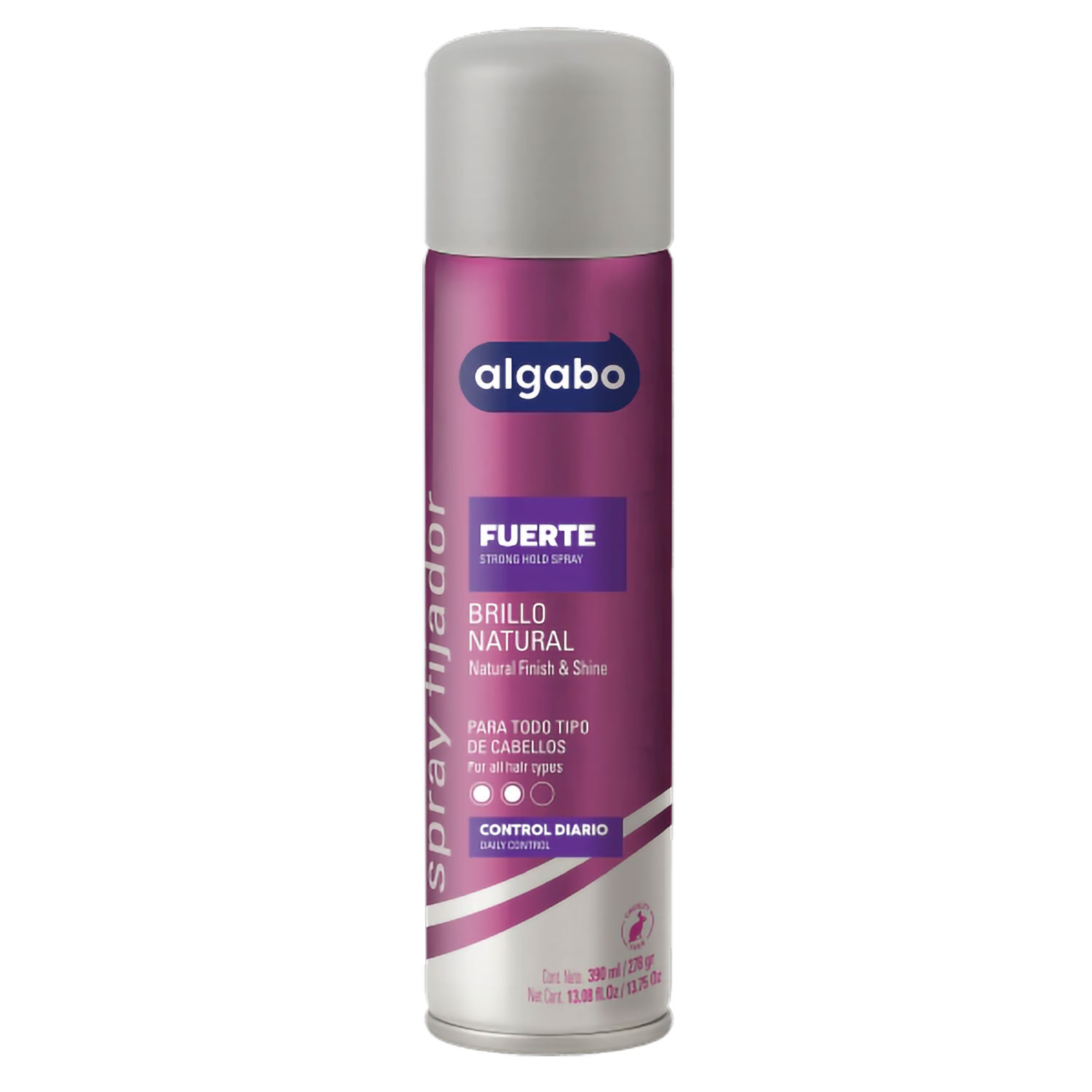 Spray Fijador Algabo Brillo Natural Fuerte X 390 Ml