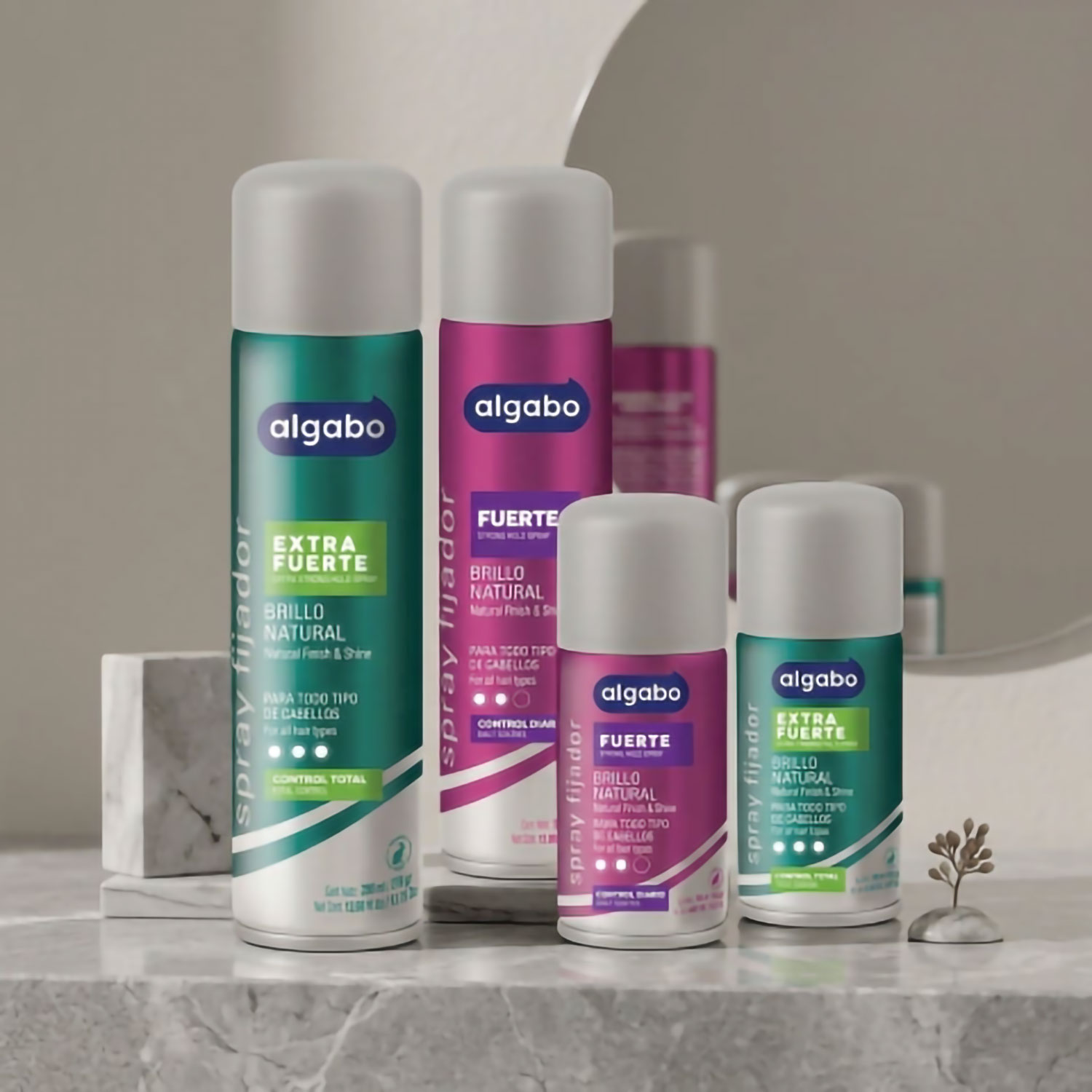 Spray Fijador Algabo Brillo Natural Fuerte X 390 Ml - Imagen 2