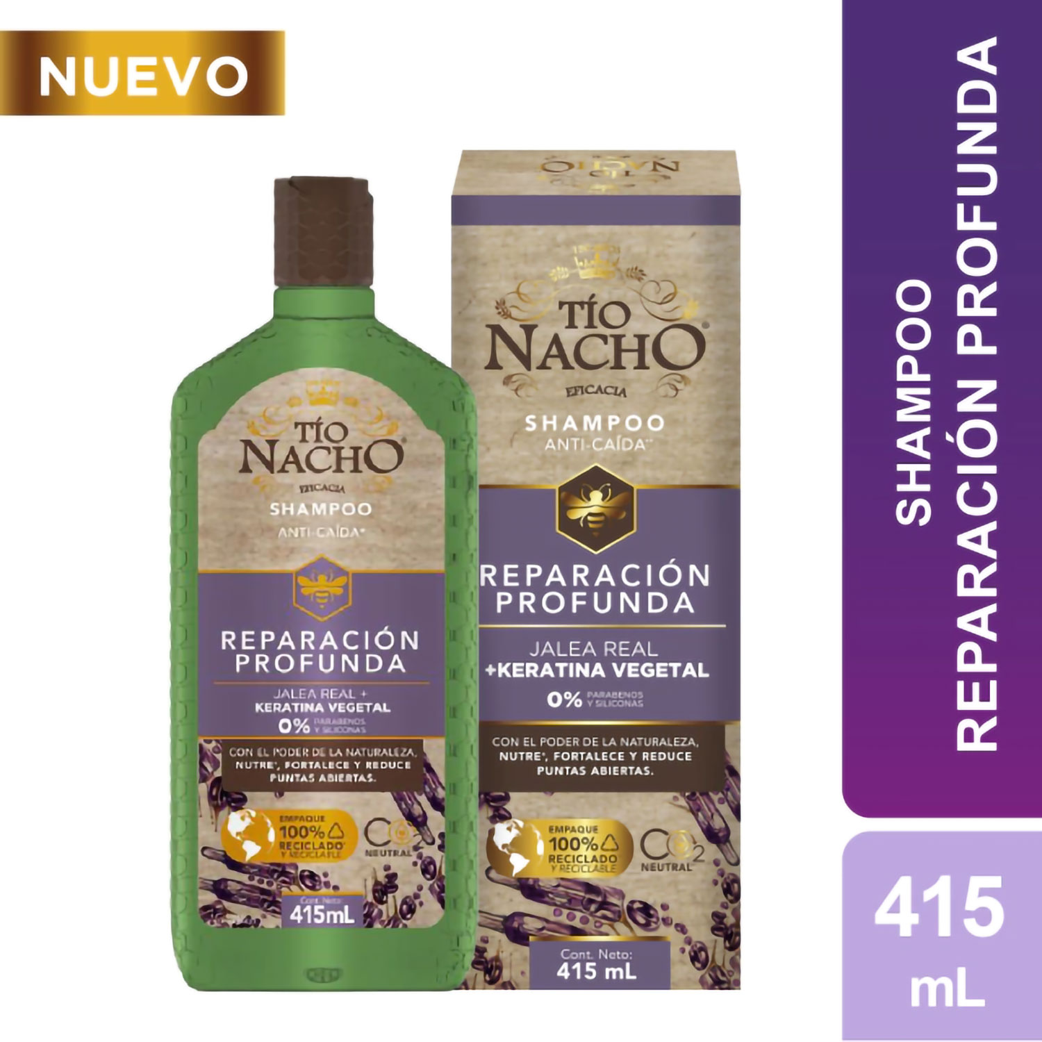 Shampoo Tio Nacho Anti Caida Keratina X 415 Ml - Imagen 2
