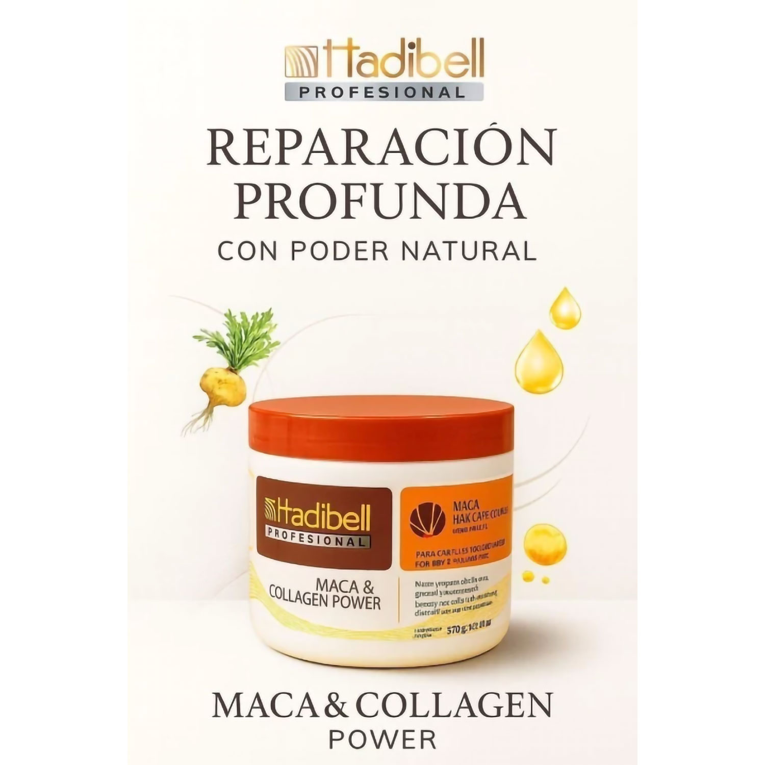 Tratamiento Capilar Hadibell Maca & Colágeno X 370 Gr - Imagen 2