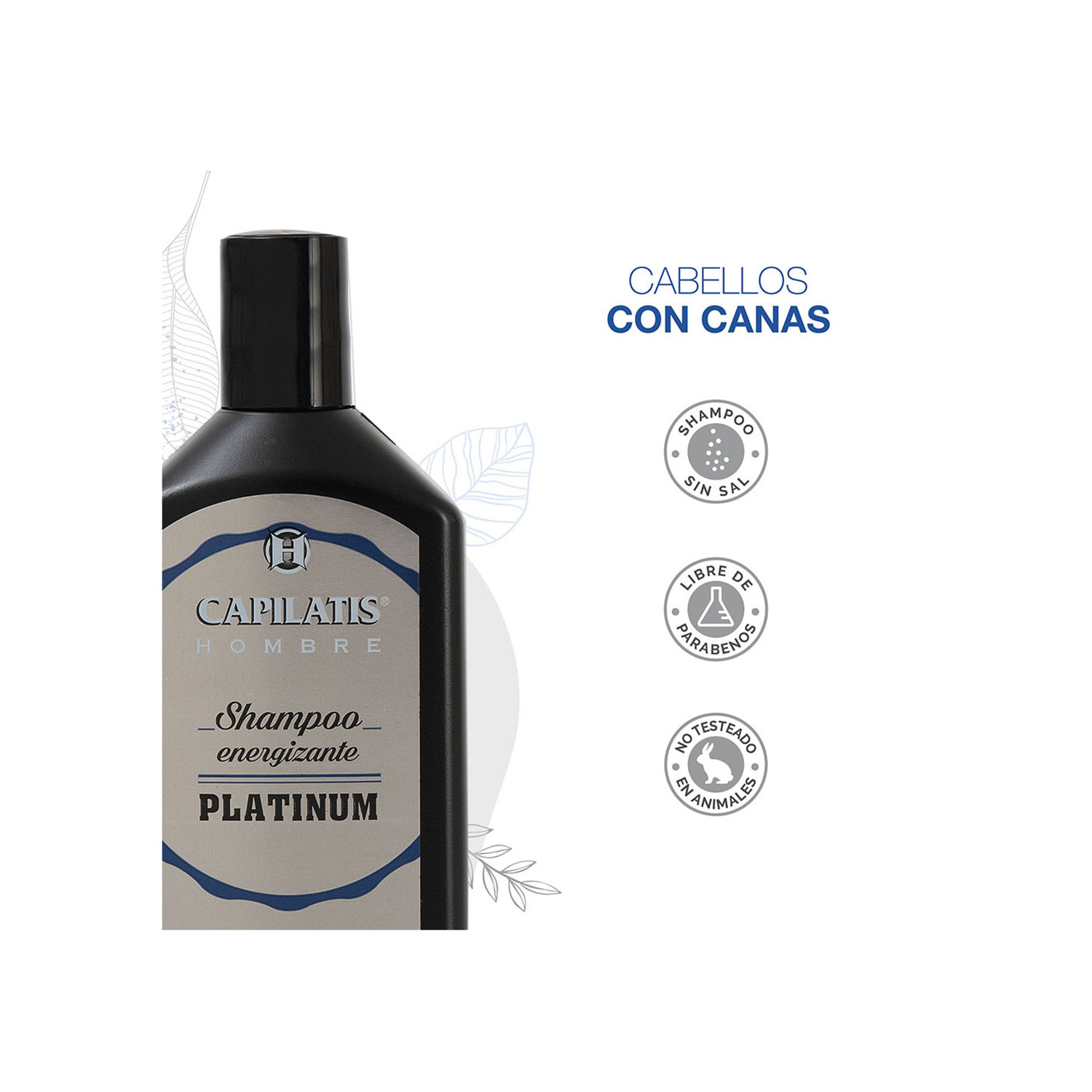 Shampoo Energizante Capilatis Hombre Platinum X 370 Ml - Imagen 2